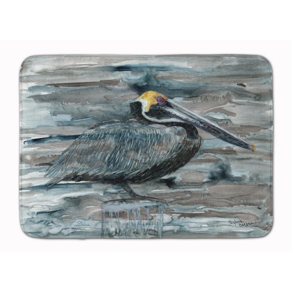 Carolines Treasures Pelican in Grey Machine Washable Memory Foam Mat 8946RUG - main